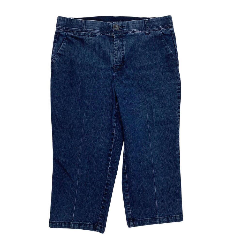Christopher &‎ Banks Capri Womens 10 Blue Dark Wash Signature Comfort Jeans
